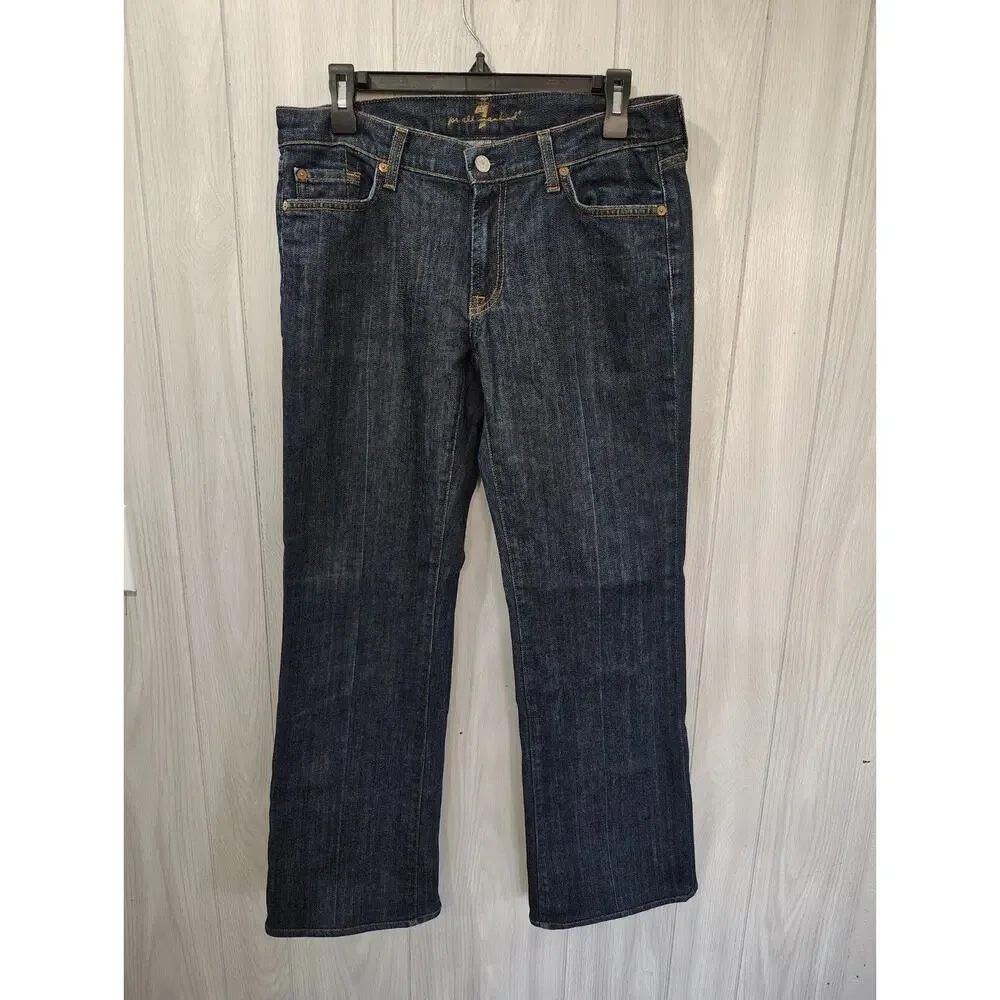 7 For All Mankind Dark Wash Denim Jeans Women's 31 Bootcut